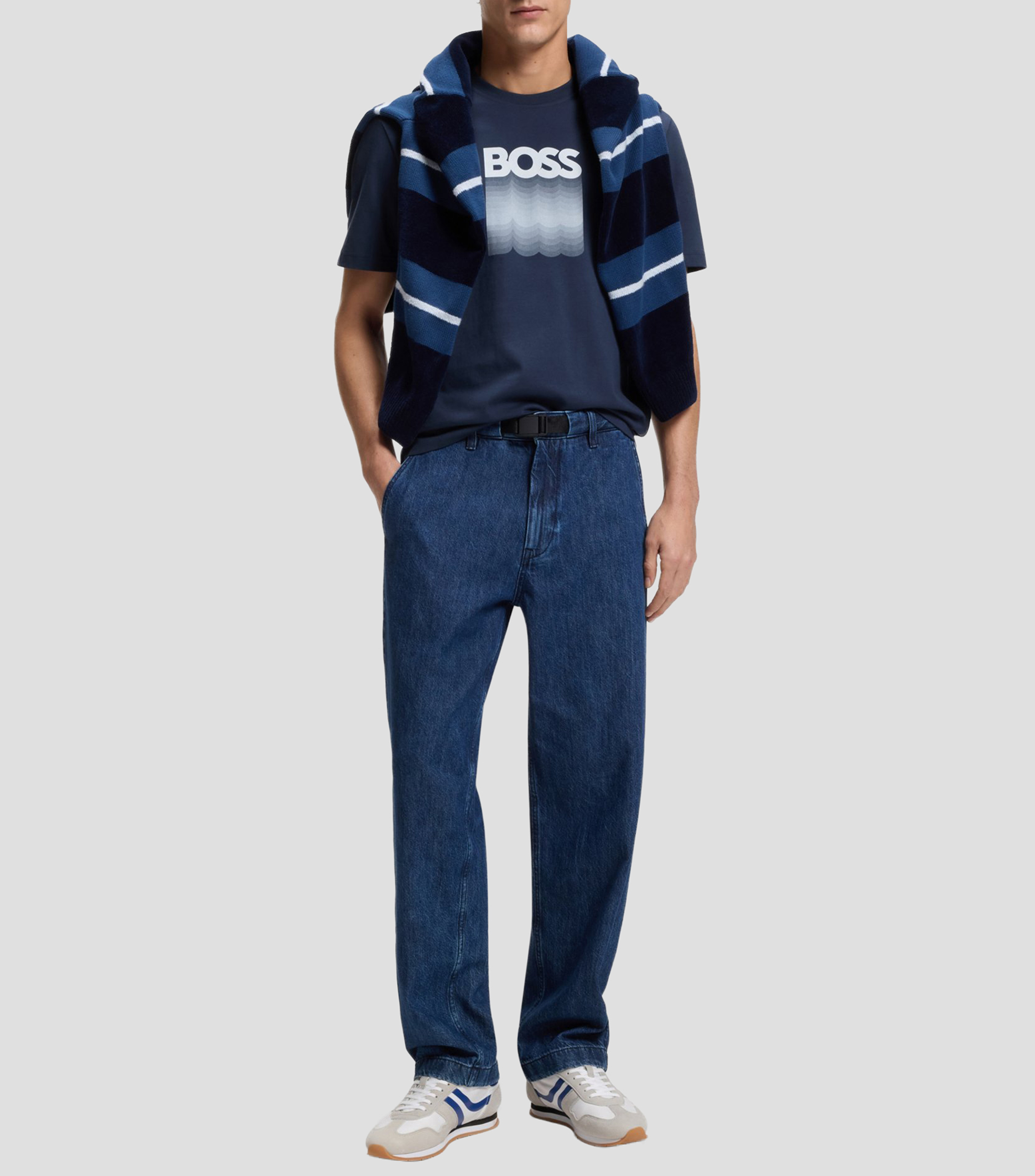Playera cuello redondo manga corta estampada Hombre